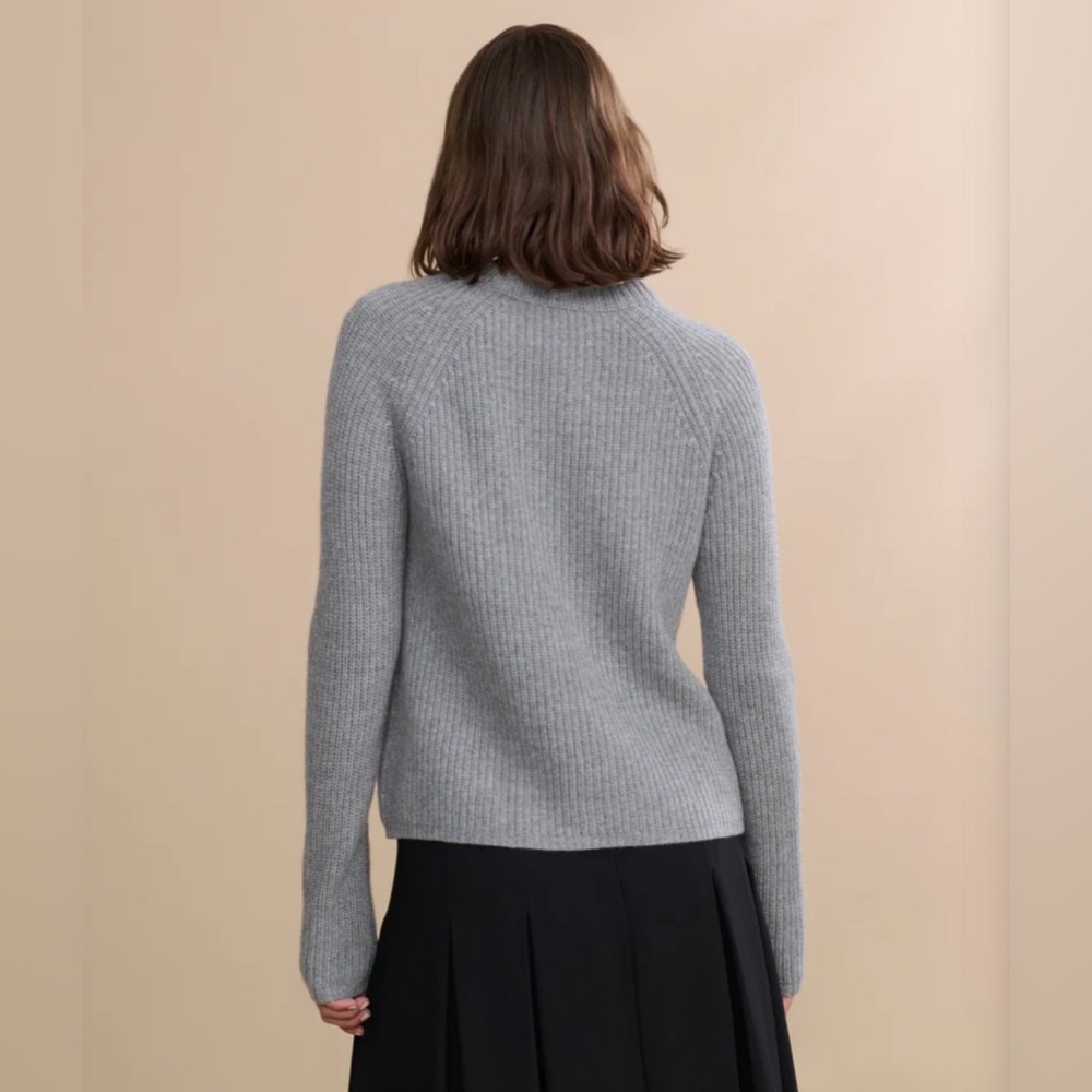 Jenni Kayne Womens Cashmere Fisherman Sweater Heather Grey Size Medium - Large - Picture 3 of 9
